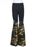 Women's Camouflage Spliced Flare Pants