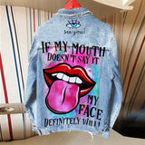 Women's Graffiti  Print Denim Jacket