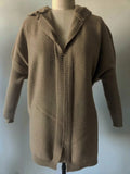 Long Hooded Open Front Women's Cardigan