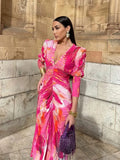 Pretty In Pink Contrast Maxi Dress