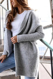 Long Hooded Open Front Women's Cardigan