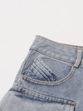 Denim High Waist Cargo Skirt For Women