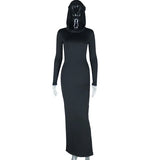 Women's Hood Long Sleeves Fitted Dress