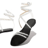 Crystal Open Toe Flat Women Sandals