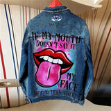 Women's Graffiti  Print Denim Jacket