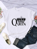 Crowned Queen Printed Women T Shirts