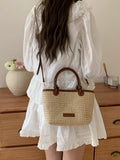 Woven Wicker Shoulder Bag