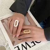 Irregular Matte Chunky Gold Silver Color Charm Rings