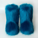 Women's Winter Fluffy Faux Fox Fur Boots