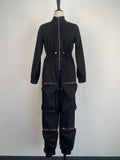 Zippered Up Cargo Jumpsuit