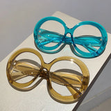 Vintage Round Frame Fashion Glasses For Women