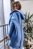 Long Hooded Open Front Women's Cardigan