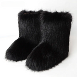 Women's Winter Fluffy Faux Fox Fur Boots