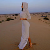 Women's Hood Long Sleeves Fitted Dress