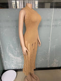 ''Stunna'' Crochet Sleeveless Long Maxi Dress