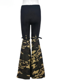 Women's Camouflage Spliced Flare Pants