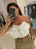 3D Rose Flower Crop Top