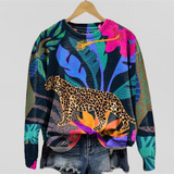 Women's Long Sleeve Tiger Pullover Sweatshirt