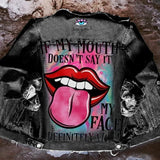 Women's Graffiti  Print Denim Jacket