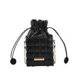 It's A Texture Checker Drawstring Crossbody Bag