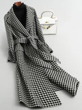 Womens Long Tartan Autumn Coat