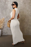 ''Stunna'' Crochet Sleeveless Long Maxi Dress