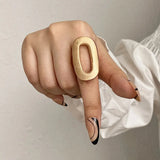 Irregular Matte Chunky Gold Silver Color Charm Rings