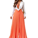 Pleated Wide Leg Pants