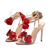 Step In Some Flowers Cross-Tie High Sandals