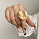 Irregular Matte Chunky Gold Silver Color Charm Rings