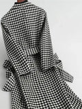 Womens Long Tartan Autumn Coat