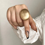 Irregular Matte Chunky Gold Silver Color Charm Rings