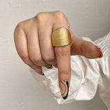 Irregular Matte Chunky Gold Silver Color Charm Rings