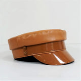 PU Leather Newsboy Flat Top Design Hat