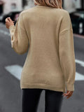 Women's V-neck Cross Knitted Sweater