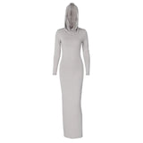 Women's Hood Long Sleeves Fitted Dress