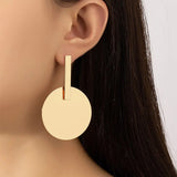 Geometric Round Pendant Earrings for Women