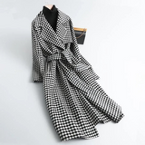 Womens Long Tartan Autumn Coat