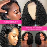 Short Curly Bob Loose Deep Water Wave 100% Human Hair Wigs