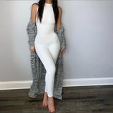 Women's Sleeveless Mock Neck Jumpsuit