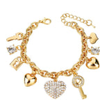 Heart Beetle Charm Bracelets Bangle