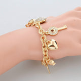 Heart Beetle Charm Bracelets Bangle