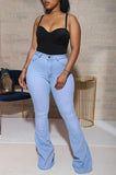 Womens High Waist Flare Jeans