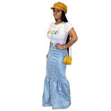 Womens Mermaid Jeans Skirt