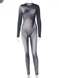 Long Sleeve T Shirt 3D Body Silhouette Long Pants and Long Sleeve Top Womens Two Piece Set