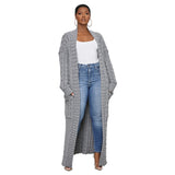 Womens Long Sleeve Long Cardigan