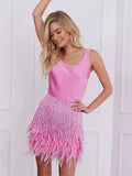 Women's Feathered Skirt Set