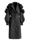 Womens Trench Coat Lapel Single Breasted Shoulder