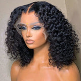 Short Loose Deep Water Wave Curly Bob Human Hair Wigs