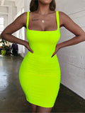 Sleeveless Mini Fitted Neon Dress